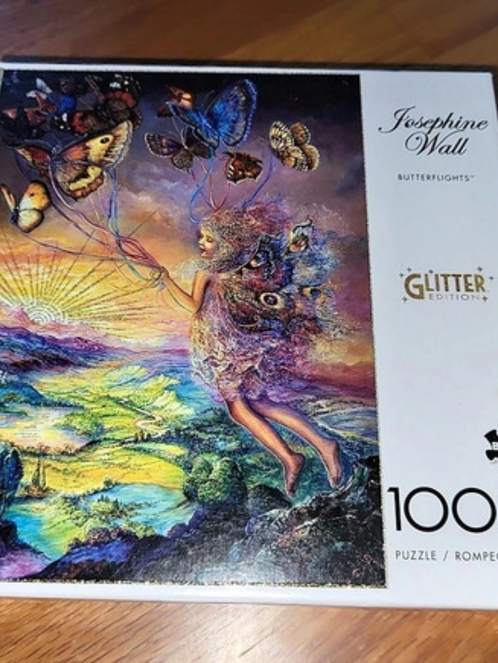 Buffalo Games Butterflights 1000-Piece Glitter Puzzle Blue